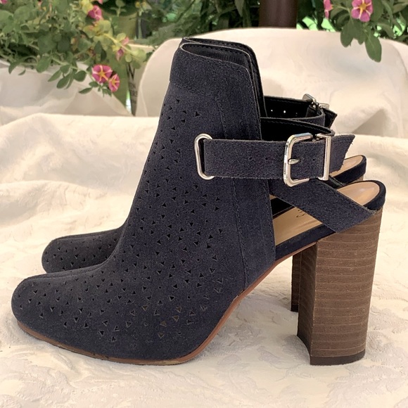 Navy Suede Booties - Picture 3 of 14